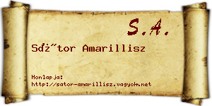 Sátor Amarillisz névjegykártya